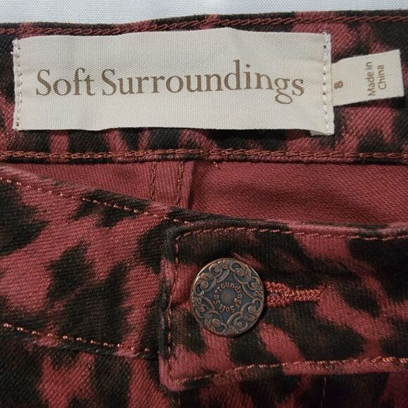 Soft Surroundings Jeans Womens 8 Ultimate High Rise Skinny Leopard - Picture 12 of 16